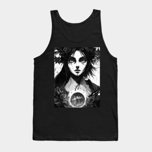 The Coven's Curse: A Dark Art Print in Black and White Tank Top